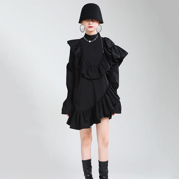 spring autumn fridges dress enlargement thin collar asymmetric fashion ta1502 robes nur5, Black;gray
spring autumn fridges dress enlargement thin collar asymmetric fashion ta1502 robes nur5, Black;gray
