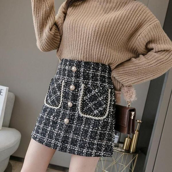 skirts woollen high waist slim plaided short skirt women spring autumn knitting cotton office mini bodycon wrap female casual, Black
skirts woollen high waist slim plaided short skirt women spring autumn knitting cotton office mini bodycon wrap female casual, Black