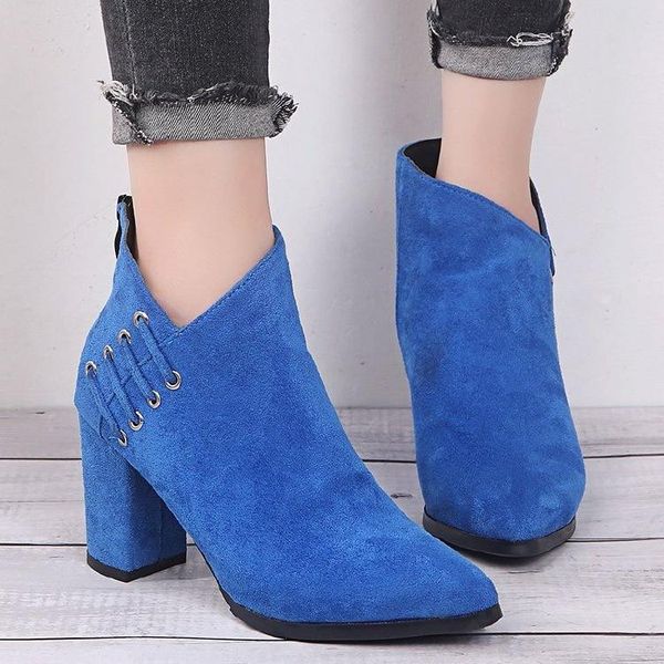 boots short women's style suede thick heel shoes spring and autumn single versatile medium, Black
boots short women's style suede thick heel shoes spring and autumn single versatile medium, Black