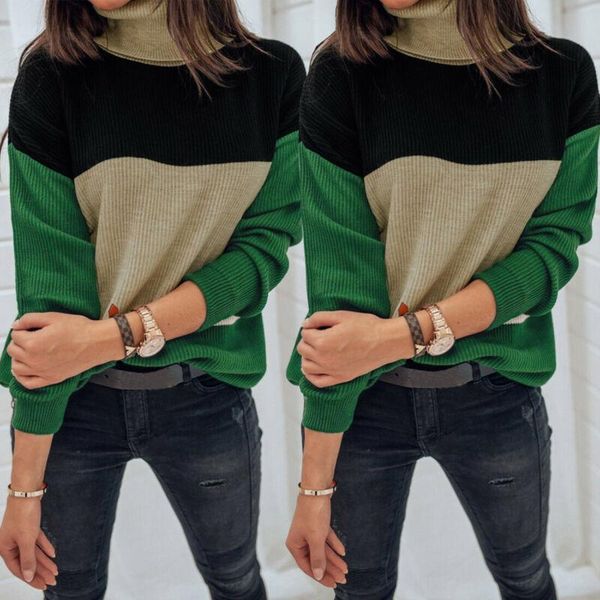 women's sweaters winter knitted collared long sleeve turtleneck jumper pullover patchwork sweater, White;black
women's sweaters winter knitted collared long sleeve turtleneck jumper pullover patchwork sweater, White;black