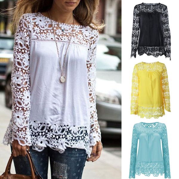 design plus size s-7xl fashion womens blouse summer openwork hollow long sleeve embroidery lace flower crochet chiffon shi, White
design plus size s-7xl fashion womens blouse summer openwork hollow long sleeve embroidery lace flower crochet chiffon shi, White