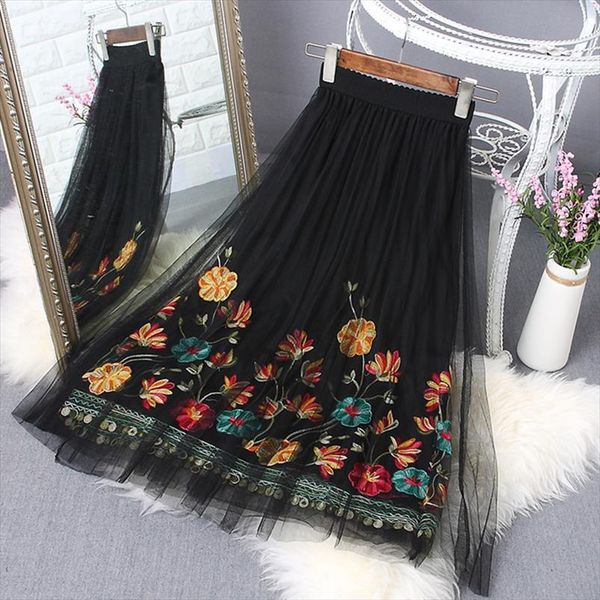 summer elastic waist flower women skirt embroidery gauze skirt.boho elegant black white floral embroidered skirts
summer elastic waist flower women skirt embroidery gauze skirt.boho elegant black white floral embroidered skirts