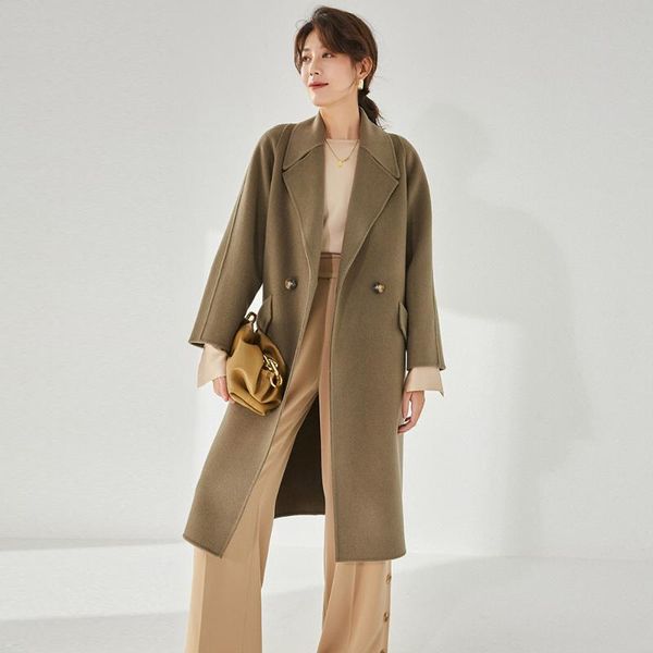 women's wool & blends winter clothes for women belted long 100% coat pea green loose warm woolen double breasted camel ladies coats ele, Black
women's wool & blends winter clothes for women belted long 100% coat pea green loose warm woolen double breasted camel ladies coats ele, Black
