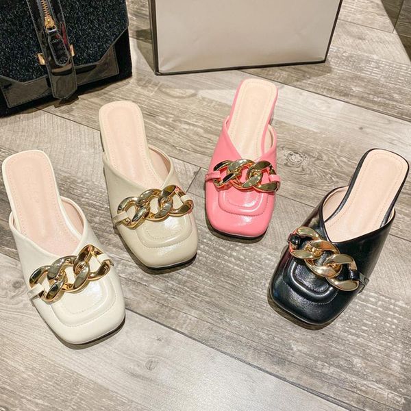 slippers 2021 women mules flip flops metal shoes female square heel slides fashion summer ladies woman casual, Black
slippers 2021 women mules flip flops metal shoes female square heel slides fashion summer ladies woman casual, Black