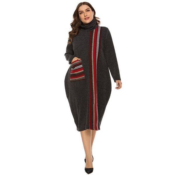 casual dresses autumn high collar stripe pocket loose and thin versatile large dress street printed fashion gray cotton, Black;gray
casual dresses autumn high collar stripe pocket loose and thin versatile large dress street printed fashion gray cotton, Black;gray