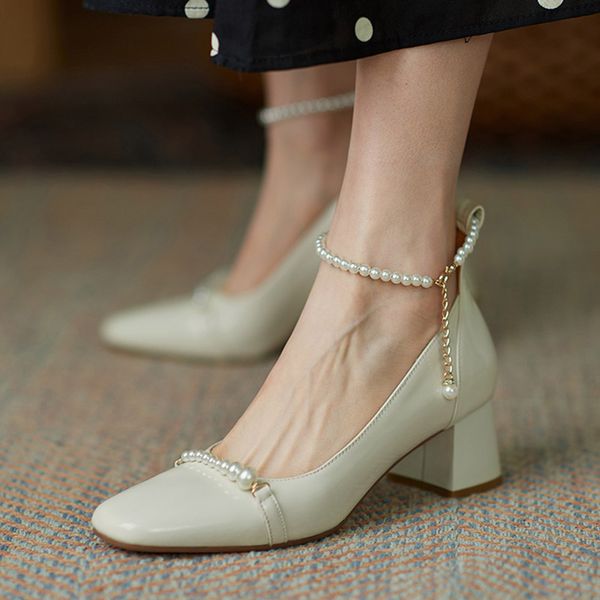 2021 Spring Women String Bead Ankle Strap Dress Shoes Patent Leather Pumps Pearls High Heels Ladies Shoes Square Toe Retro 8951NDress Shoes, Beige
2021 Spring Women String Bead Ankle Strap Dress Shoes Patent Leather Pumps Pearls High Heels Ladies Shoes Square Toe Retro 8951NDress Shoes, Beige