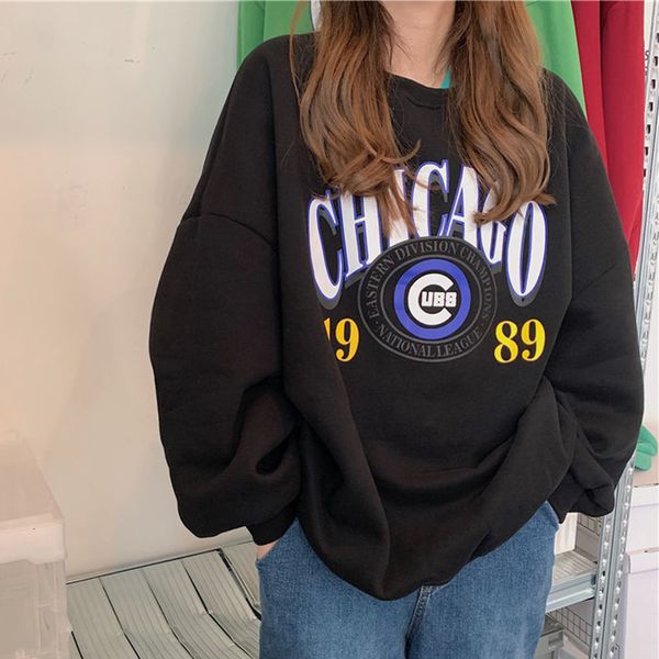 2021 vintage america letters printing crewneck sweatshirt women oversized thick winter long sleeve korean fashion streetwear es4x, Black
2021 vintage america letters printing crewneck sweatshirt women oversized thick winter long sleeve korean fashion streetwear es4x, Black