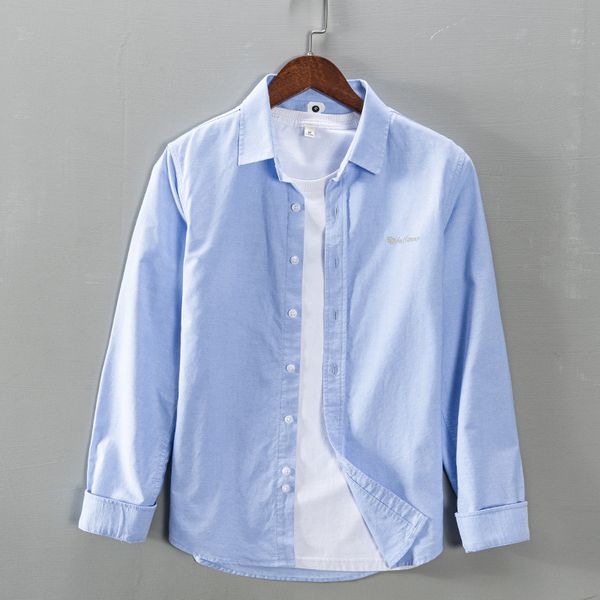 2021 new 100% cotton long-sleeved solid blue shirt spring and summer trendy shirts men comfortable mens camisa chemise us7a, White
2021 new 100% cotton long-sleeved solid blue shirt spring and summer trendy shirts men comfortable mens camisa chemise us7a, White