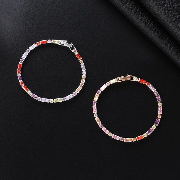 link, chain yfjewe fashion bracelet colorful and white zircon 1 row cubic zirconia for women jewelry gift b307, Black
link, chain yfjewe fashion bracelet colorful and white zircon 1 row cubic zirconia for women jewelry gift b307, Black