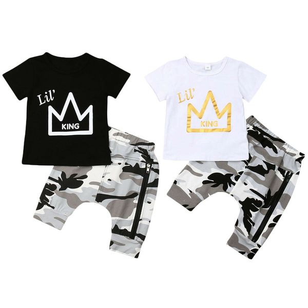 2pcs toddler kids baby boys fashion clothes sets letter print t-shirt camo pants outfits set clothes, White
2pcs toddler kids baby boys fashion clothes sets letter print t-shirt camo pants outfits set clothes, White