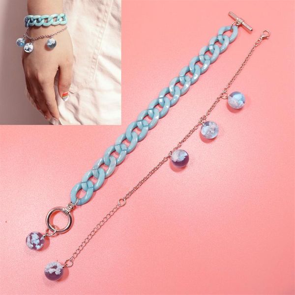 charm bracelets chic transparent resin rould ball moon pendant bracelet women girls blue sky white cloud chain anklet statement jewelry bang, Golden;silver
charm bracelets chic transparent resin rould ball moon pendant bracelet women girls blue sky white cloud chain anklet statement jewelry bang, Golden;silver