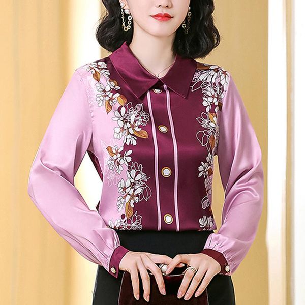 women's blouses & shirts korean fashion womens and elegant long sleeve printed satin chiffon shirt autumn ol clothing blusa, White
women's blouses & shirts korean fashion womens and elegant long sleeve printed satin chiffon shirt autumn ol clothing blusa, White