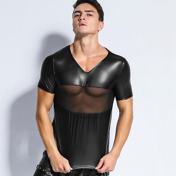 2021 new latex t shirts men mesh pvc faux leather vest lingerie club wear costume gay underwear black wet look fetish dance tee c8, White
2021 new latex t shirts men mesh pvc faux leather vest lingerie club wear costume gay underwear black wet look fetish dance tee c8, White