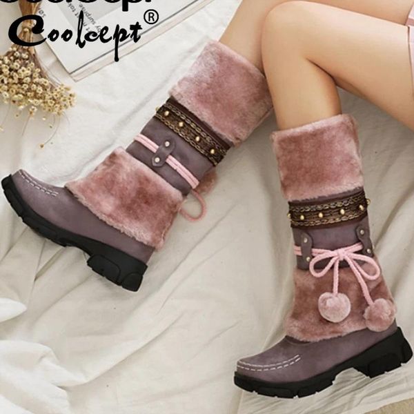 boots coolcept fashion bohemia snow woman high heels plush fur inside warm winter shoes women platform knee botas size35-43, Black
boots coolcept fashion bohemia snow woman high heels plush fur inside warm winter shoes women platform knee botas size35-43, Black