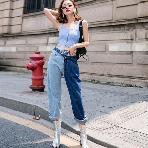 women's jeans autumn streetwear fashion woman patchwork hit colors high waist loose plus size women denim nine pants 1072, Blue
women's jeans autumn streetwear fashion woman patchwork hit colors high waist loose plus size women denim nine pants 1072, Blue