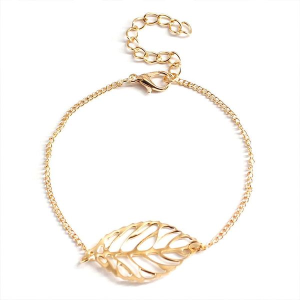 link, chain simple gold silver color hollow out leaf bracelet creative women's party charm hands accessories fashion jewelry gift, Black
link, chain simple gold silver color hollow out leaf bracelet creative women's party charm hands accessories fashion jewelry gift, Black