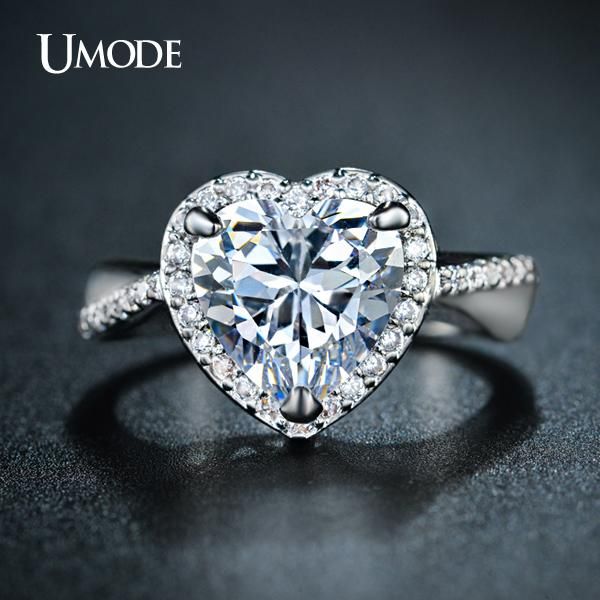 wedding rings umode brand halo engagement 4ct heart-shaped center stone cz crystal ring for women white gold color bijoux jewelry ur0223, Slivery;golden
wedding rings umode brand halo engagement 4ct heart-shaped center stone cz crystal ring for women white gold color bijoux jewelry ur0223, Slivery;golden