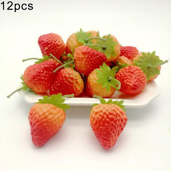 12x artificial fruits 55mm 'strawberries' home decoration fake fruit realistic early education model props 
12x artificial fruits 55mm 'strawberries' home decoration fake fruit realistic early education model props