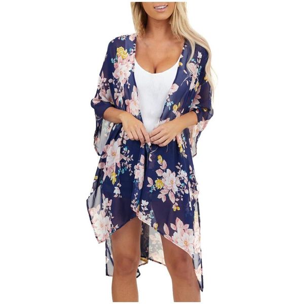 women's swimwear women swimsuit beach coat sun protection blouse long cardigan floral print chiffon 3/4 sleeve bikini cover up 2021, White;black
women's swimwear women swimsuit beach coat sun protection blouse long cardigan floral print chiffon 3/4 sleeve bikini cover up 2021, White;black