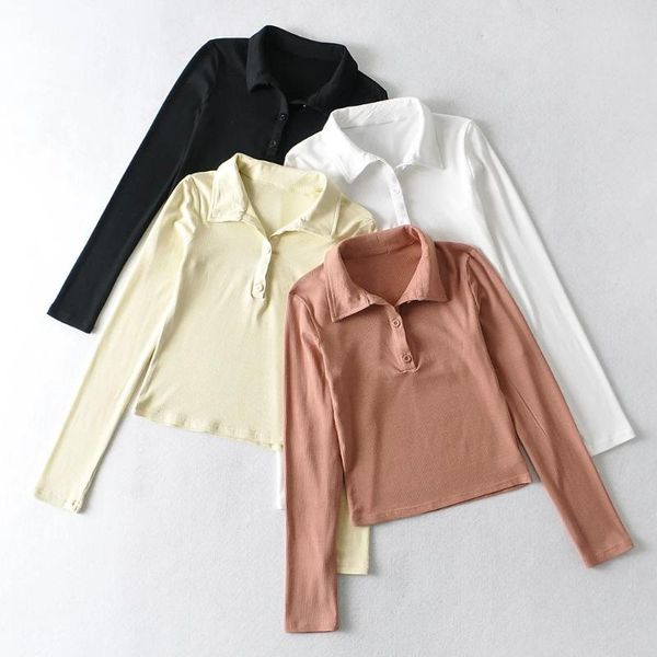 women's t-shirt chic lapel t-shirts women 2021 spring casual short sleeve solid slim trendy wild classic for womens, White
women's t-shirt chic lapel t-shirts women 2021 spring casual short sleeve solid slim trendy wild classic for womens, White