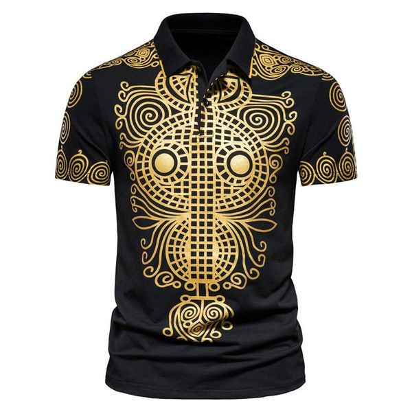men's polos 2021 fashion ethnic style bronzing printing short-sleeved lapel t-shirt shirt, White;black
men's polos 2021 fashion ethnic style bronzing printing short-sleeved lapel t-shirt shirt, White;black
