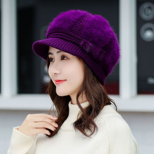 korean style womens fashion autumn winter knitted peaked wool casual versatile rabbit fur hat cute european and american warm hat, Blue;gray
korean style womens fashion autumn winter knitted peaked wool casual versatile rabbit fur hat cute european and american warm hat, Blue;gray