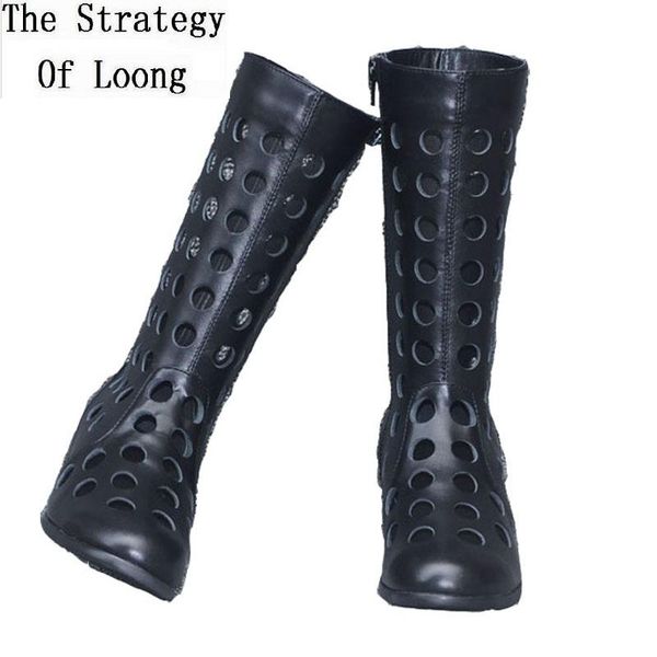 boots summer simple fashion women genuine leather breathable hollow mid-calf half ladies zipper height increasing 20210302, Black
boots summer simple fashion women genuine leather breathable hollow mid-calf half ladies zipper height increasing 20210302, Black