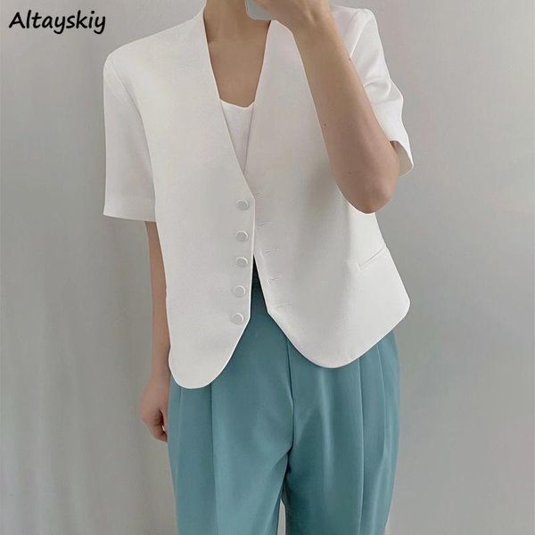 women's suits & blazers cropped women short sleeve baggy leisure all-match harajuku solid minimalist summer v-neck fashion elegant ulzz, White;black
women's suits & blazers cropped women short sleeve baggy leisure all-match harajuku solid minimalist summer v-neck fashion elegant ulzz, White;black