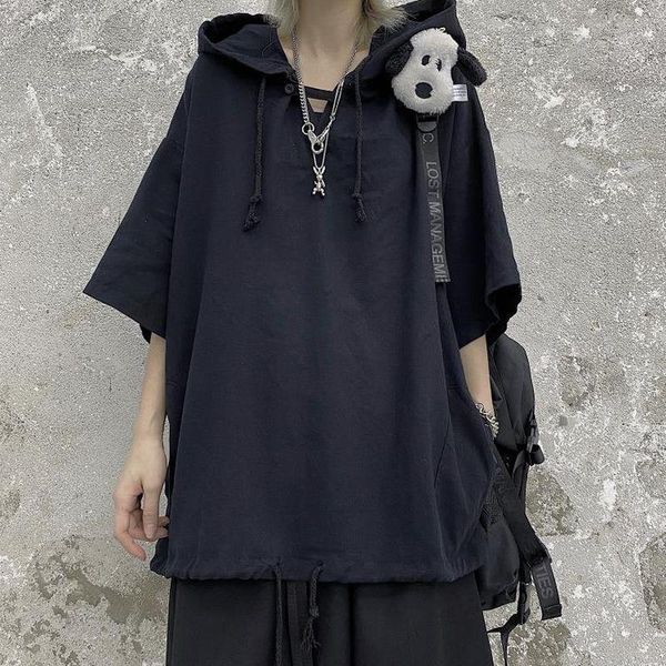 men's t-shirts solid hooded t-shirt men clothes summer korean fashion patchwork high street hip-hop style casual loose half trend, White;black
men's t-shirts solid hooded t-shirt men clothes summer korean fashion patchwork high street hip-hop style casual loose half trend, White;black