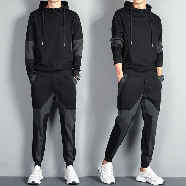 sweater matching hooded color men's autumn and winter trend fashion casual wear two-piece set, Black
sweater matching hooded color men's autumn and winter trend fashion casual wear two-piece set, Black
