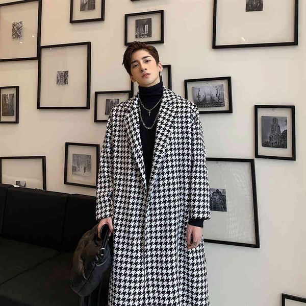 men's wool & blends temperament bandage waist closing super loose silhouette thousand bird check coat plaid windbreaker jpwl, Black
men's wool & blends temperament bandage waist closing super loose silhouette thousand bird check coat plaid windbreaker jpwl, Black