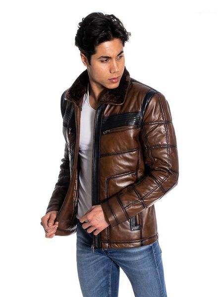 genuine soft leather handmade brown man jacket biker style lambskin metal zipper autumn gift for valentine's day men's & faux, Black
genuine soft leather handmade brown man jacket biker style lambskin metal zipper autumn gift for valentine's day men's & faux, Black