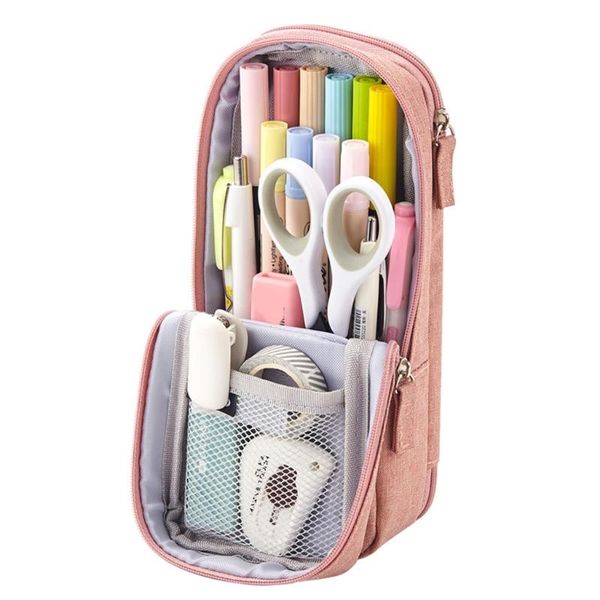 pencil bags portable 2-layer makeup pouch large vertical holder bag desk phone stand washable reusbale for women students
pencil bags portable 2-layer makeup pouch large vertical holder bag desk phone stand washable reusbale for women students
