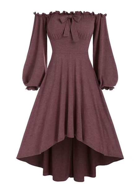casual dresses wipalo long sleeve women plus size off the shoulder bowknot high low dress vestidos femme a-line midi party, Black;gray
casual dresses wipalo long sleeve women plus size off the shoulder bowknot high low dress vestidos femme a-line midi party, Black;gray