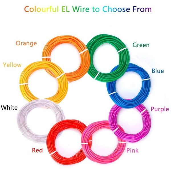 strings neon glowing strobing electroluminescent wire flexible el wires kits halloween festival xmas parties decor durable d30
strings neon glowing strobing electroluminescent wire flexible el wires kits halloween festival xmas parties decor durable d30
