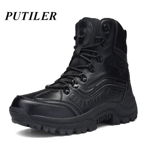 boots military tactical ankle men casual shoes genuine leather waterproof army hunting trekking camping mountaineering, Black
boots military tactical ankle men casual shoes genuine leather waterproof army hunting trekking camping mountaineering, Black