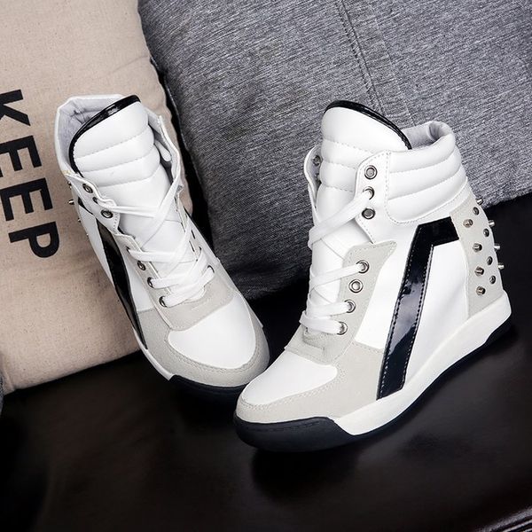 rivets black white hidden wedge heels casual shoes tenis feminino high shoes trainers women zapatos mujer 239
rivets black white hidden wedge heels casual shoes tenis feminino high shoes trainers women zapatos mujer 239