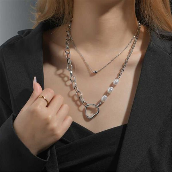pendant necklaces 316l stainless steel simple double necklace female heart army brand hip hop, Silver
pendant necklaces 316l stainless steel simple double necklace female heart army brand hip hop, Silver