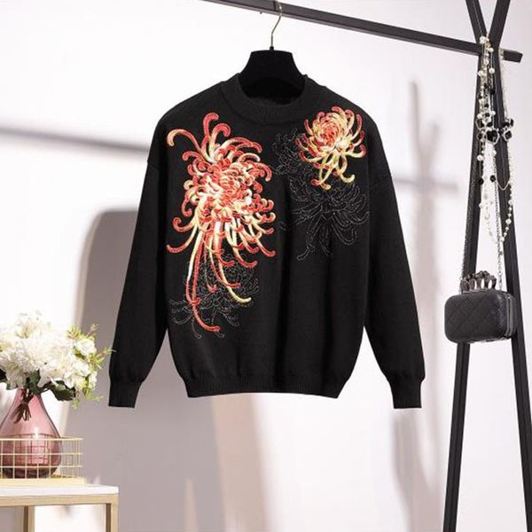fashion embroidery flowers knitted outfits women tracksuits black sweater pencil pants set female loose casual knitting suit 2pc uwtd, Blue
fashion embroidery flowers knitted outfits women tracksuits black sweater pencil pants set female loose casual knitting suit 2pc uwtd, Blue