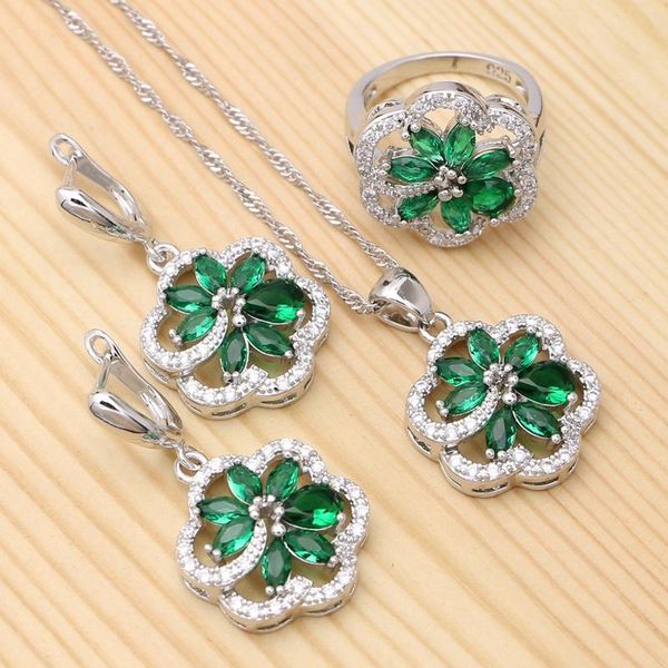 wedding jewelry sets 925 silver green cubic zirconia white crystal earring pendant necklace ring set for women accessories, Slivery;golden
wedding jewelry sets 925 silver green cubic zirconia white crystal earring pendant necklace ring set for women accessories, Slivery;golden