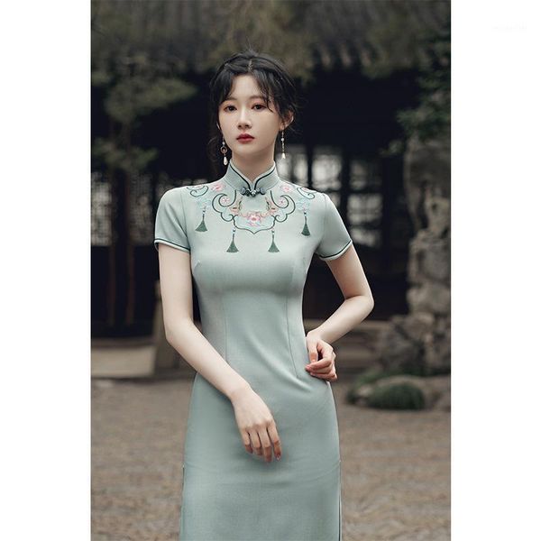 ethnic clothing chinese traditional dress modern linen cotton qipao spring summer green embroidery cheongsam improve qi pao vestido, Red
ethnic clothing chinese traditional dress modern linen cotton qipao spring summer green embroidery cheongsam improve qi pao vestido, Red
