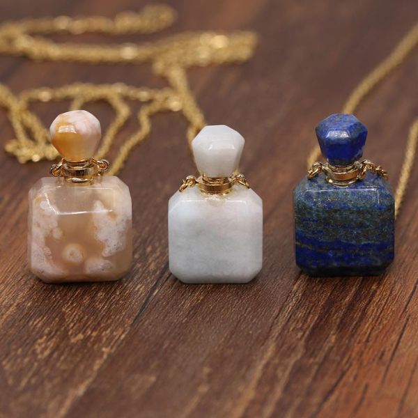 pendant necklaces natural perfume bottle crystal stone necklace agates lapis lazuli essential oil diffuser charm copper chain jewelry gift, Silver
pendant necklaces natural perfume bottle crystal stone necklace agates lapis lazuli essential oil diffuser charm copper chain jewelry gift, Silver