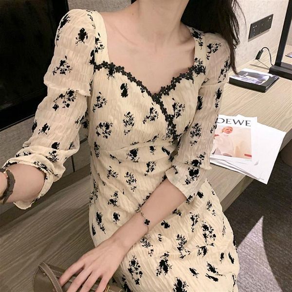 casual dresses floral dress women vintage v-neck three quarter french slim party midi elegant one-piece korean autumn, Black;gray
casual dresses floral dress women vintage v-neck three quarter french slim party midi elegant one-piece korean autumn, Black;gray