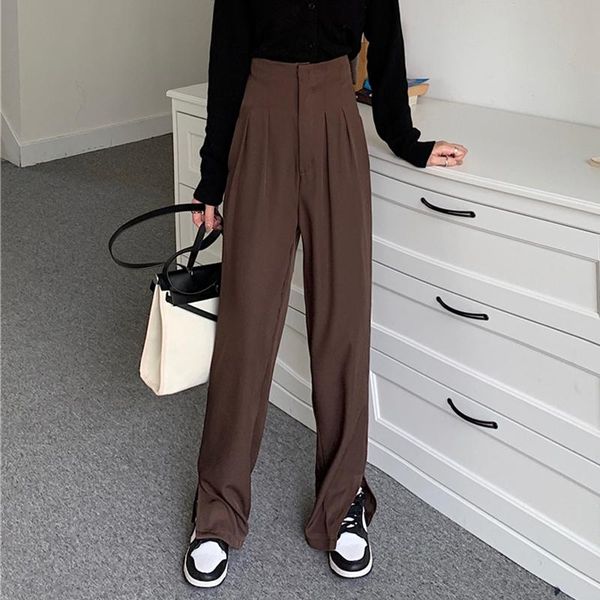women's pants & capris limiguyue autumn straight leg zipper high waist women vintage split brown trousers suit plus size elegant roupas, Black;white
women's pants & capris limiguyue autumn straight leg zipper high waist women vintage split brown trousers suit plus size elegant roupas, Black;white