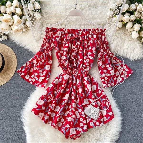 2021 boho style off shoulder floral print lace up women short summer high waist playsuit flare sleeve beach romper, Black;white
2021 boho style off shoulder floral print lace up women short summer high waist playsuit flare sleeve beach romper, Black;white