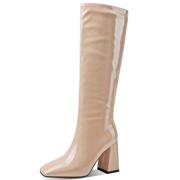 boots patent leather black red nude knee high for women winter square toe female dress long heels woman
boots patent leather black red nude knee high for women winter square toe female dress long heels woman