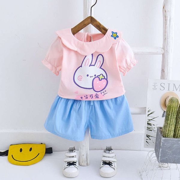 sleeve suit short rabbit 20 spring summer casual girls' children's cartoon shorts 2 pieces, White
sleeve suit short rabbit 20 spring summer casual girls' children's cartoon shorts 2 pieces, White
