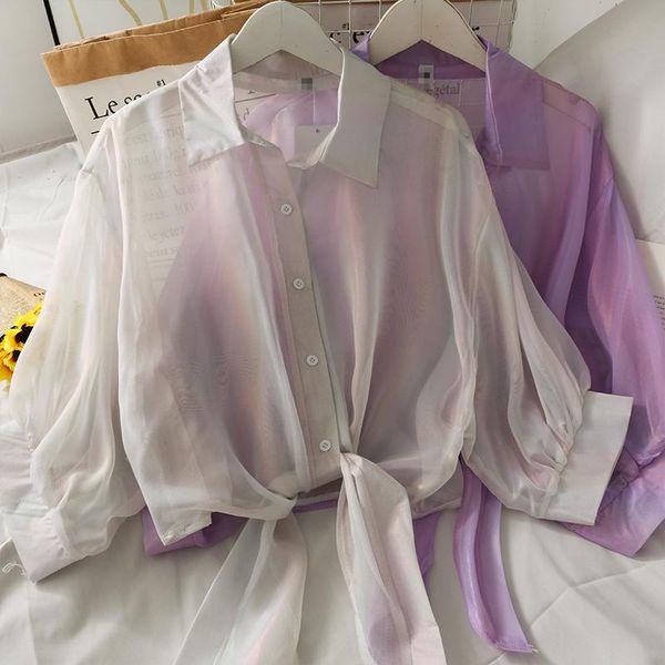 women's blouses & shirts women fashion outdoor casual long sleeves chiffon perspective blouse ladies sweet girls student elegant daily, White
women's blouses & shirts women fashion outdoor casual long sleeves chiffon perspective blouse ladies sweet girls student elegant daily, White