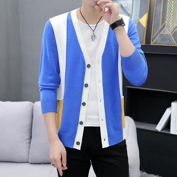 men's sweaters 2022 autumn vertical striped sweater youth casual knitted cardigan color matching, White;black
men's sweaters 2022 autumn vertical striped sweater youth casual knitted cardigan color matching, White;black