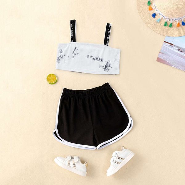 boys and girls suits children's summer suspender vest with black shorts 2-piece set 1010a, White
boys and girls suits children's summer suspender vest with black shorts 2-piece set 1010a, White